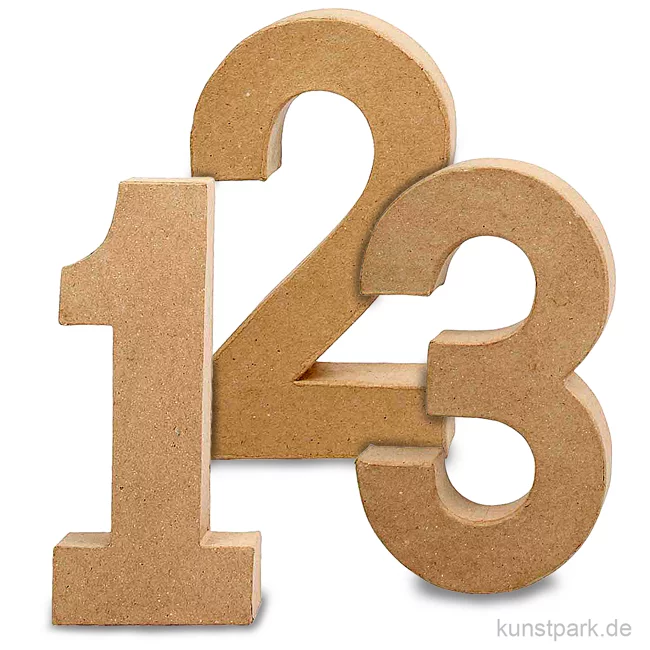 Artikelbild 1 des Artikels “Pappmaché-Zahlen - handgearbeitet, Höhe 20,5 cm, Dicke 2,5 cm “