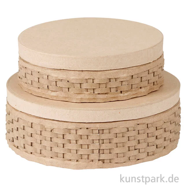 Artikelbild 1 des Artikels “Pappschachtel 2er Set Rund, geflochten “