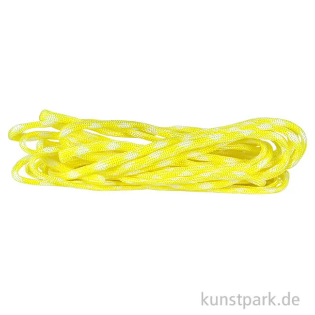 Artikelbild 1 des Artikels “Paracord Schnur - hoch reißfest aus Nylon, 2 x 4 mm, 5 Meter 5 m | Hellgelb gemustert“