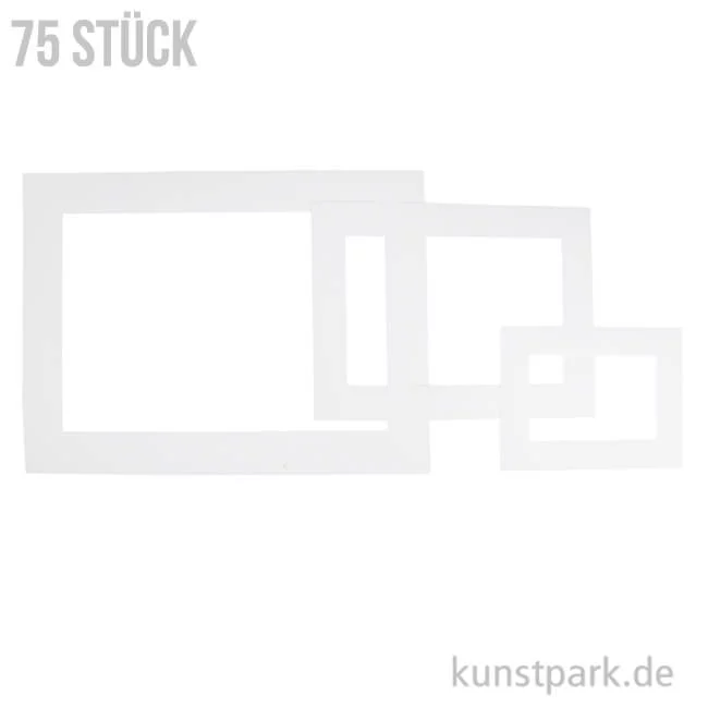 Artikelbild 1 des Artikels “Passepartout-Rahmen - Weiß, 0,4 mm, 270 g, 75 Stück sortiert “