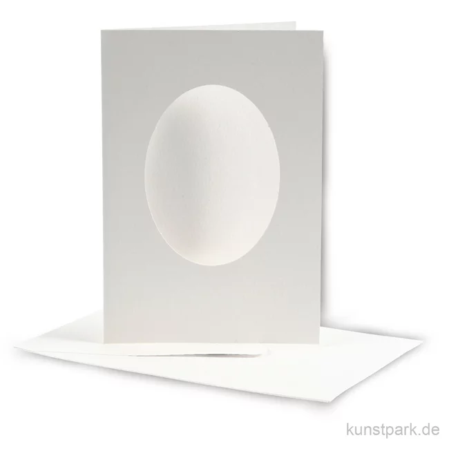 Artikelbild 1 des Artikels “Passepartoutkarten oval - Altweiß, 10,5x15 cm, 10 Stück “