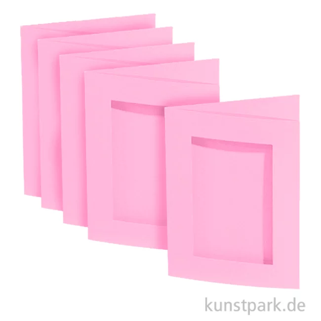 Artikelbild 1 des Artikels “Passepartoutkarten rechteckig - Rosa, 10,5x15cm, 5 Stück mit Kuvert “