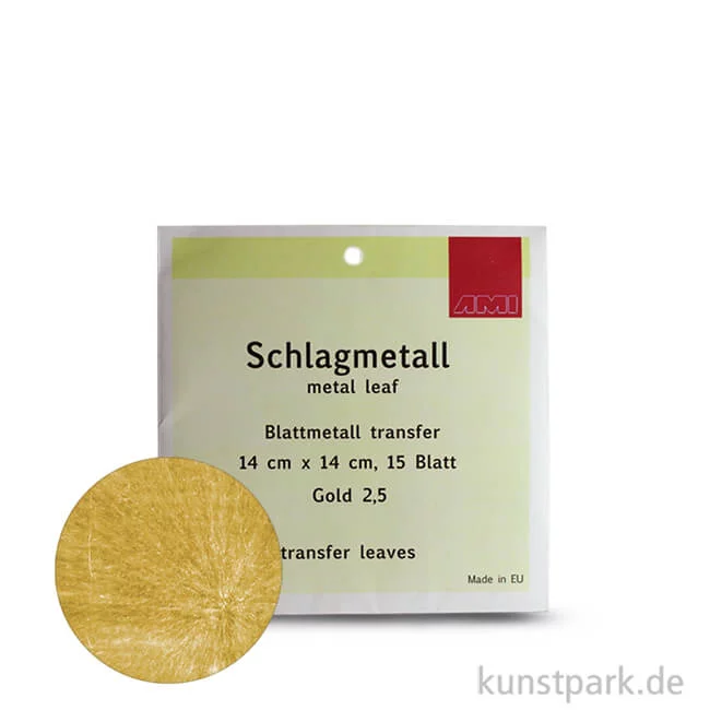 Artikelbild 1 des Artikels “Passione Schlagmetall 14 x 14 cm | Gold 2,5 - 15 Blatt, transfer“