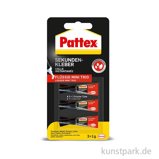Artikelbild 1 des Artikels “PATTEX Sekundenkleber Mini-Trio mit 3 x 1g “