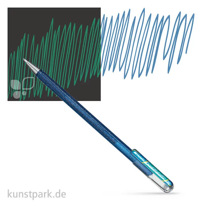 Artikelbild 1 des Artikels “Pentel Hybrid DualMetallic Glitter Gel Pen 0,5 mm Einzelstift | Blau - Metallic Grün“