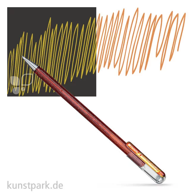 Artikelbild 1 des Artikels “Pentel Hybrid DualMetallic Glitter Gel Pen 0,5 mm Einzelstift | Orange - Metallic Gelb“