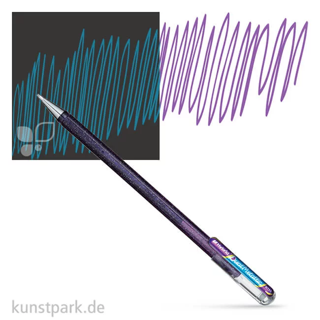 Artikelbild 1 des Artikels “Pentel Hybrid DualMetallic Glitter Gel Pen 0,5 mm Einzelstift | Violett - Metallic Blau“