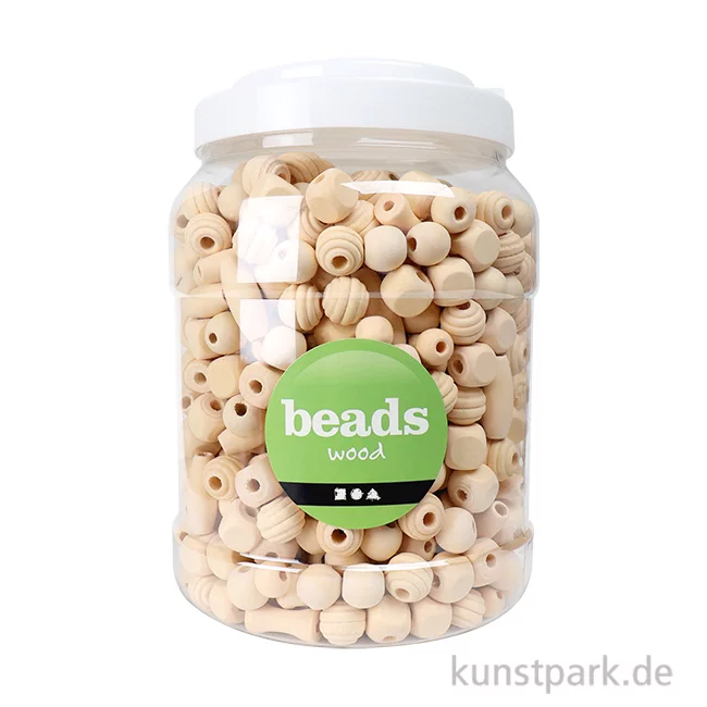 Artikelbild 1 des Artikels “Perlen aus Holz, 5-28 mm, Lochgröße 2,5-3 mm, 2 Liter “