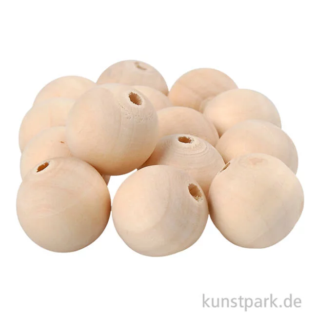 Artikelbild 1 des Artikels “Perlen aus Holz mit großem Loch 20 mm - 14 Stück“
