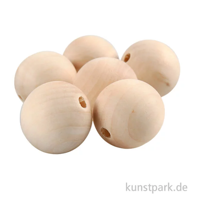 Artikelbild 1 des Artikels “Perlen aus Holz mit großem Loch 25 mm - 8 Stück“