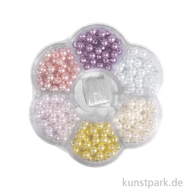 Artikelbild 1 des Artikels “Perlen Bastel Dose - Lovely, 6 Pastellfarben in Blüten Box “