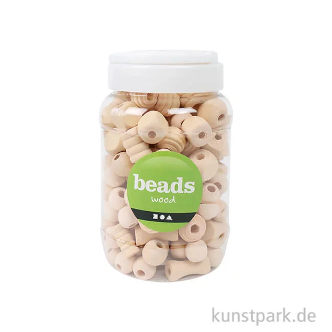 Artikelbild 1 des Artikels “Perlen aus Holz, 5-28 mm, Lochgröße 2,5-3 mm, 400 ml “