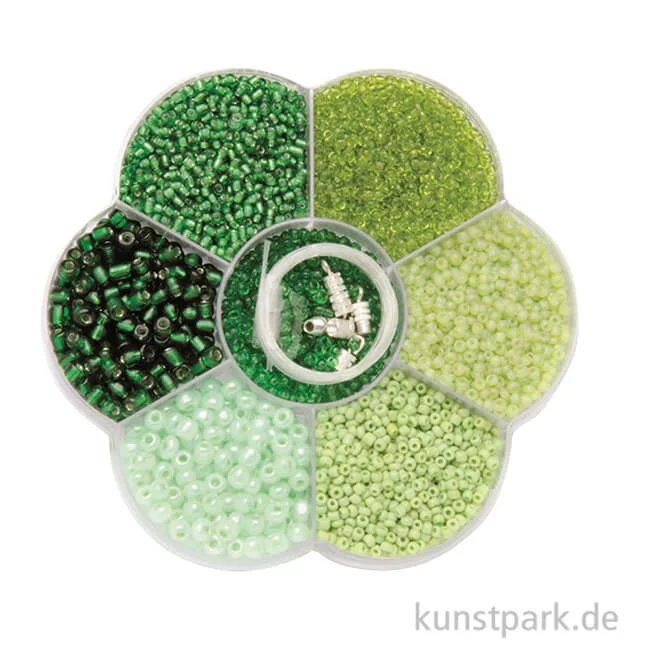Artikelbild 1 des Artikels “Perlen Mix - Schmuckperlen mit Nylonfaden + Verschlüssen, Grün “