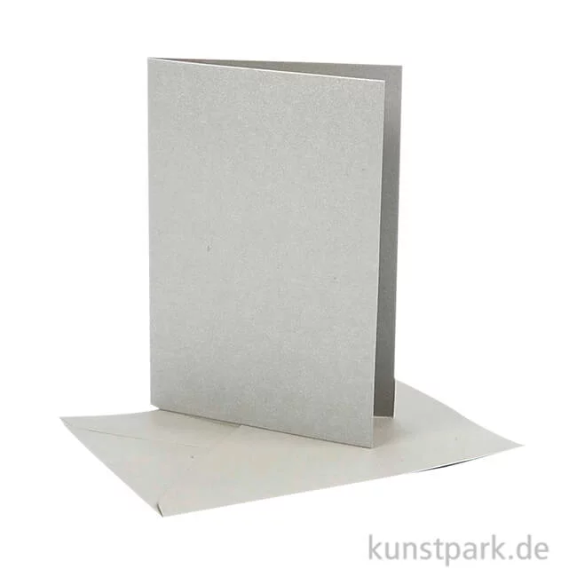 Artikelbild 1 des Artikels “Perlmuttkarte mit Umschlag - Silber, 10 Stück, 10,5 x 15 cm “