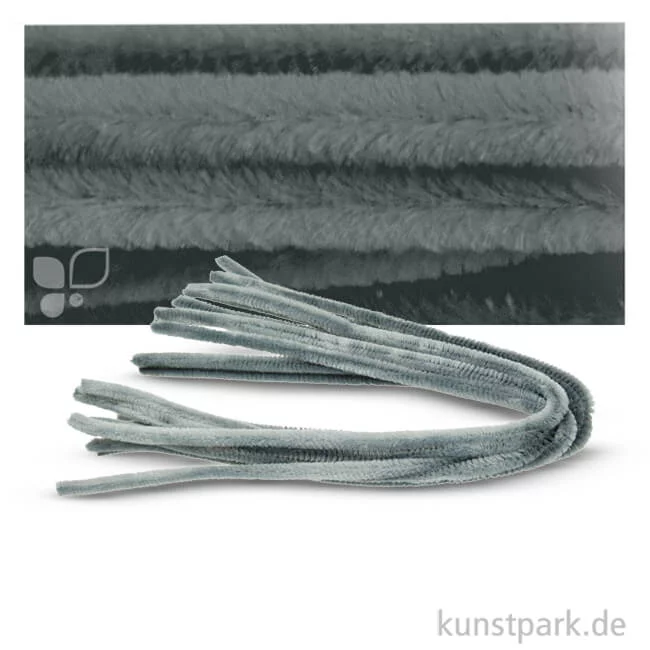 Artikelbild 1 des Artikels “Pfeifenputzer Chenilledraht, 10 Stück, Einzelfarbe 50 cm | Grau“