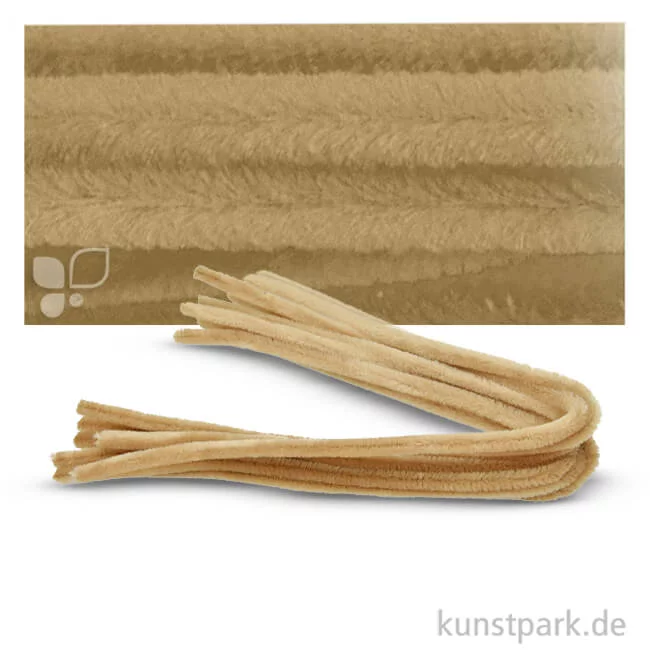 Artikelbild 1 des Artikels “Pfeifenputzer Chenilledraht, 10 Stück, Einzelfarbe 50 cm | Hellbraun“