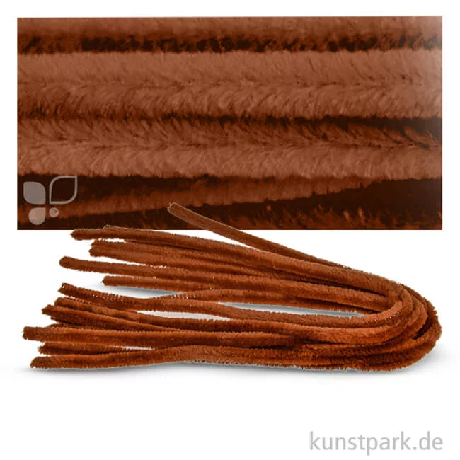 Artikelbild 1 des Artikels “Pfeifenputzer Chenilledraht, 10 Stück, Einzelfarbe 50 cm | Mittelbraun“