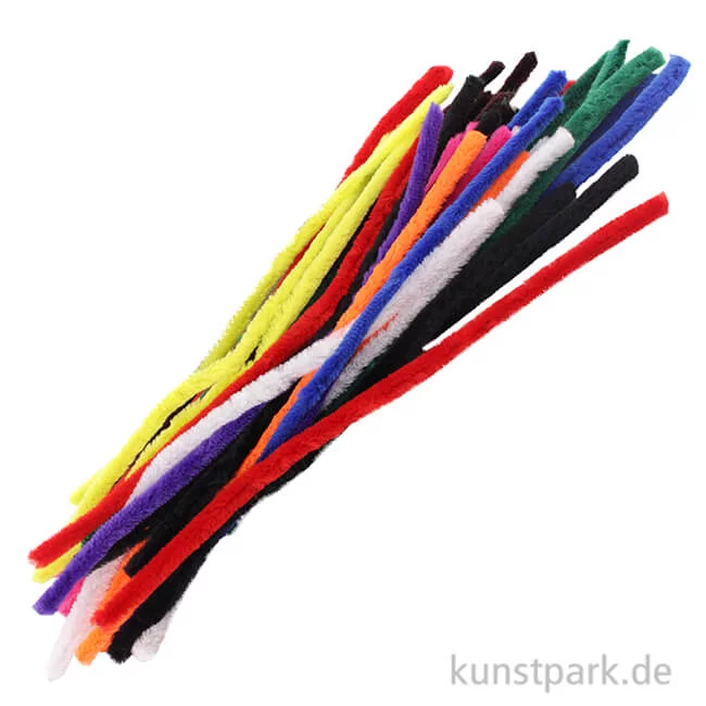 Artikelbild 1 des Artikels “Pfeifenputzer Chenilledraht flauschig, 50 cm, 50 Stück sortiert “