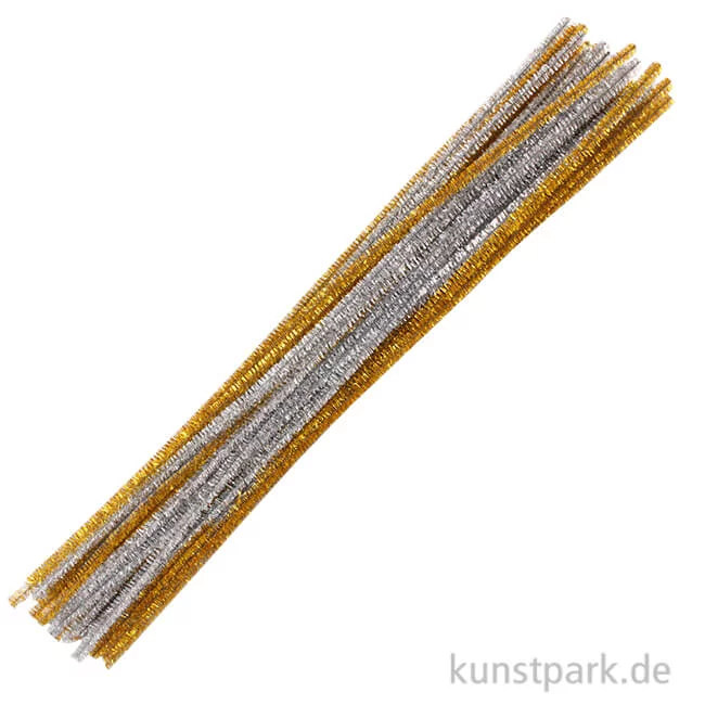 Artikelbild 1 des Artikels “Pfeifenputzer Chenilledraht - Gold-Silber, 50 cm, 50 Stück “