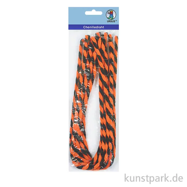 Artikelbild 1 des Artikels “Pfeifenputzer Chenilledraht Halloween, 50 cm, 10 Stück - Orange-Schwarz “