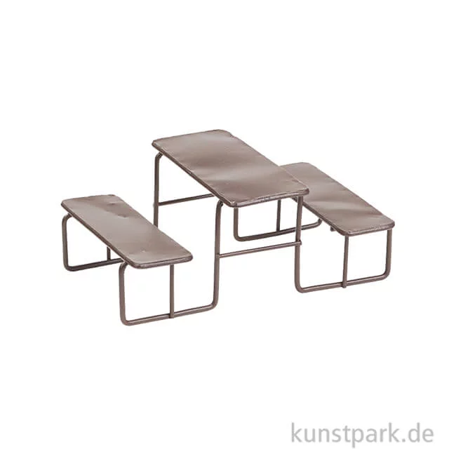 Artikelbild 1 des Artikels “Mini Picknick-Tisch aus Metall - Braun, 11 cm “