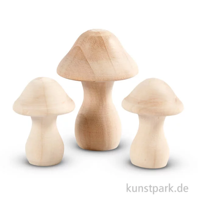 Artikelbild 1 des Artikels “Pilze aus Holz, 4,5 - 6,5 cm, 3 Stück sortiert “