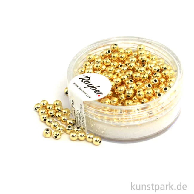 Artikelbild 1 des Artikels “Plastik Rundperlen - Gold Rund | 3 mm - 250 Stück“