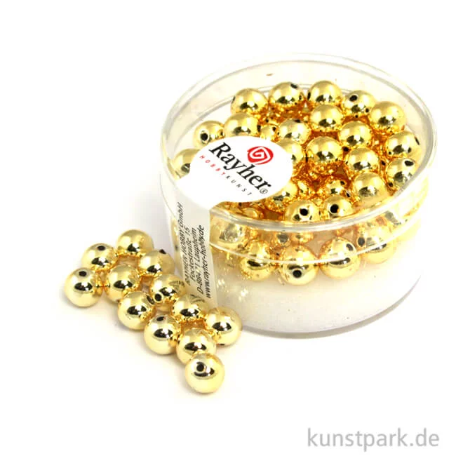 Artikelbild 1 des Artikels “Plastik Rundperlen - Gold Rund | 6 mm - 65 Stück“