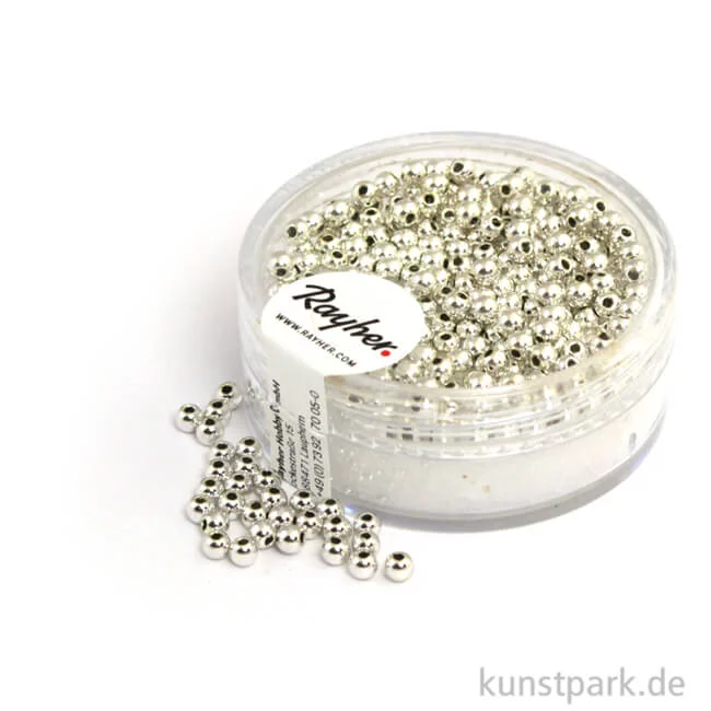 Artikelbild 1 des Artikels “Plastik Rundperlen - Silber Rund | 2,5 mm - 240 Stück“