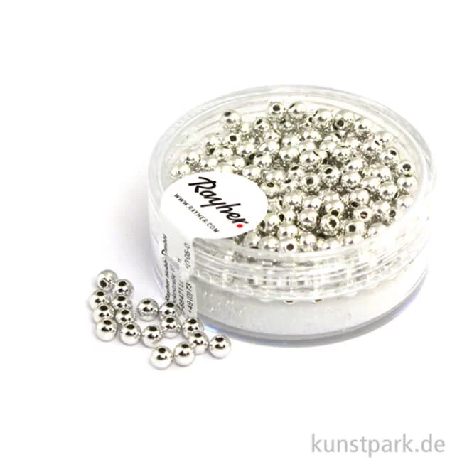Artikelbild 1 des Artikels “Plastik Rundperlen - Silber Rund | 3 mm - 250 Stück“