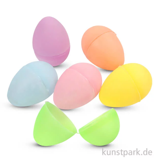 Artikelbild 1 des Artikels “Plastikeier zum Befüllen, 6 cm, 12 Stück in Pastellfarben “