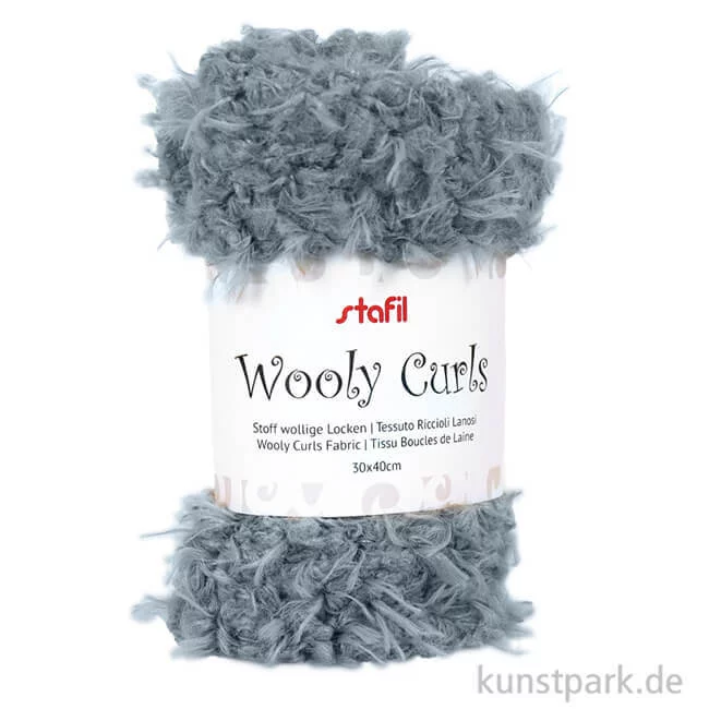 Artikelbild 1 des Artikels “Plüsch Stoff Wollige Locken Zuschnitt - 30 x 40 cm Grau“
