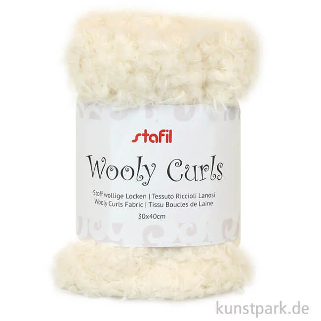 Artikelbild 1 des Artikels “Plüsch Stoff Wollige Locken Zuschnitt - 30 x 40 cm Weiß“