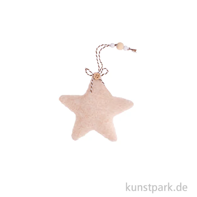 Artikelbild 1 des Artikels “Plüschstern mit Hänger, Natur, 11 x 3,5 x 10,5 cm “