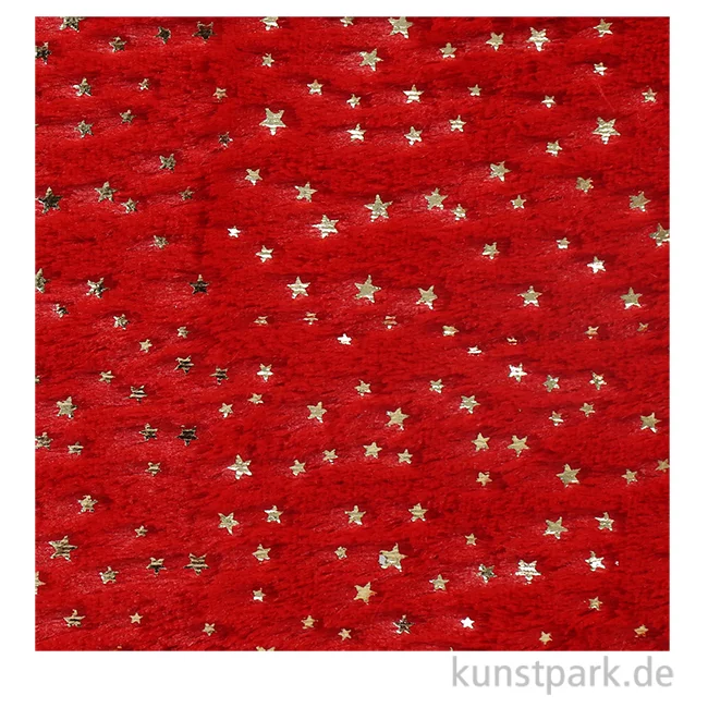 Artikelbild 1 des Artikels “Plüschstoff mit Sternen - Rot, 30 x 40 cm “
