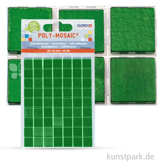Artikelbild 1 des Artikels “Poly-Mosaic selbstklebend, 10 mm 63 Stk. | Dunkelgrün“