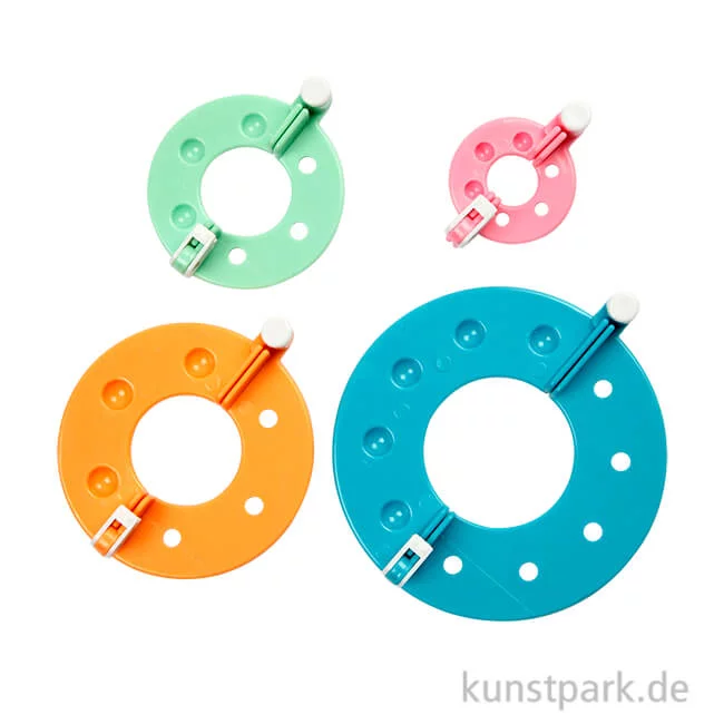 Artikelbild 1 des Artikels “Pompon-Schablone aus Kunststoff, Durchmesser 3,5-8,5 cm, 4 Stück “