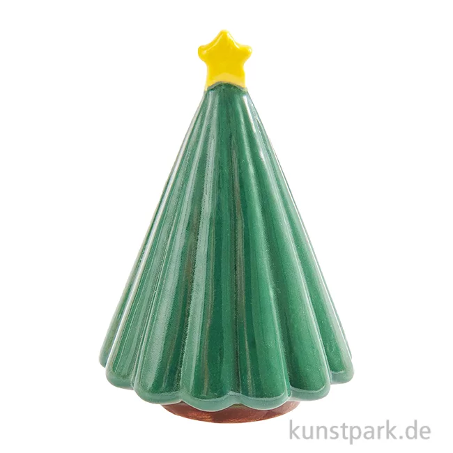 Artikelbild 1 des Artikels “Porzellan Figur - Tanne mit Stern, Grün, 5,6 x 3,8 x 3,8 cm “