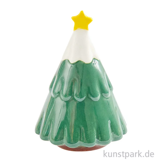 Artikelbild 1 des Artikels “Porzellan Figur - Tanne mit Stern, Grün-Weiß, 5,6 x 3,8 x 3,8 cm “