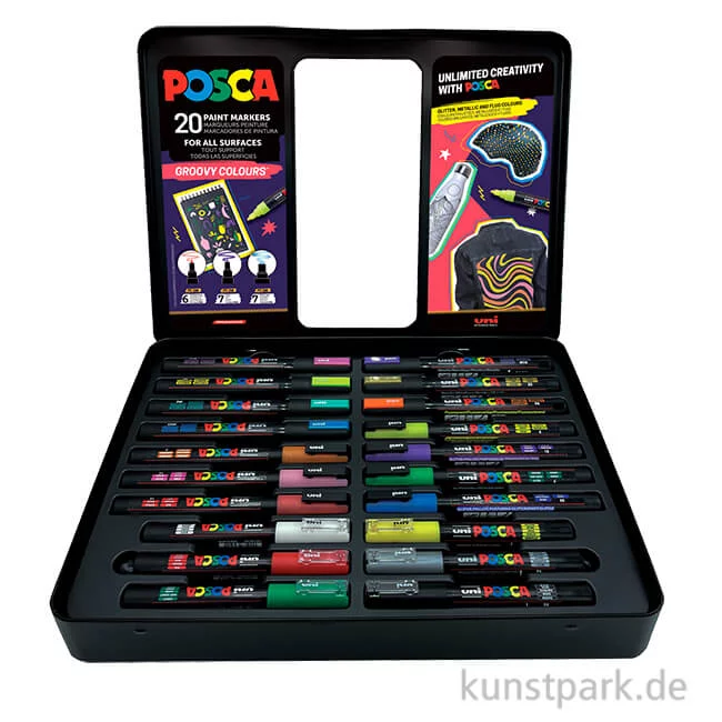 Artikelbild 1 des Artikels “POSCA Marker Set - Etui mit 20 Acrylstiften, Groovy Colours “