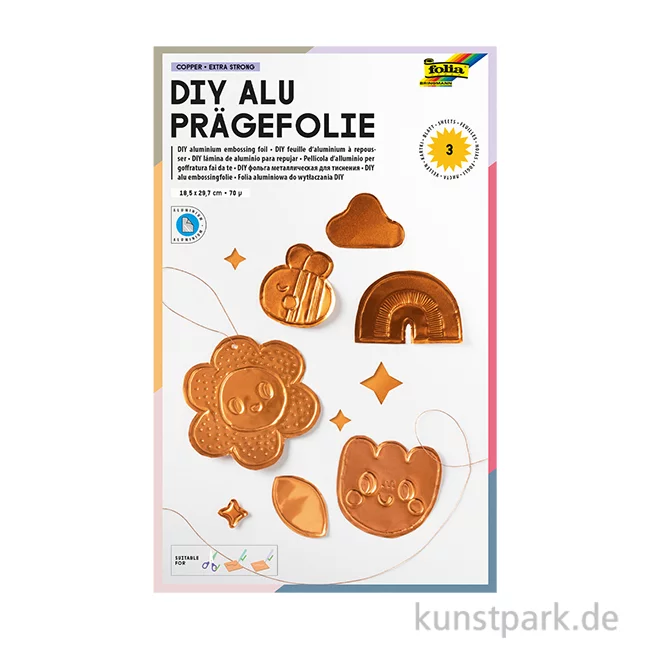 Artikelbild 1 des Artikels “folia Prägefolien, Alu, 3 Blatt, 18,5 x 29,5 cm - Kupfer “