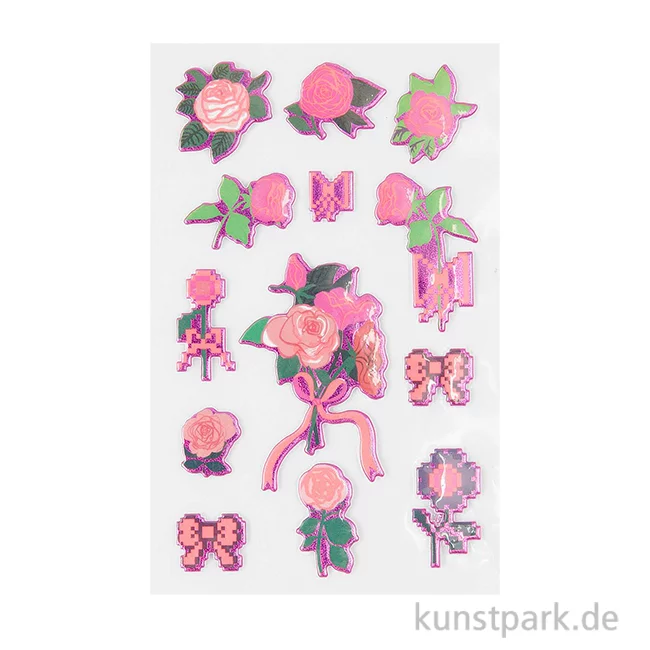 Artikelbild 1 des Artikels “Puffy Sticker - La Vie en Rose, Rosen, 13 Aufkleber “
