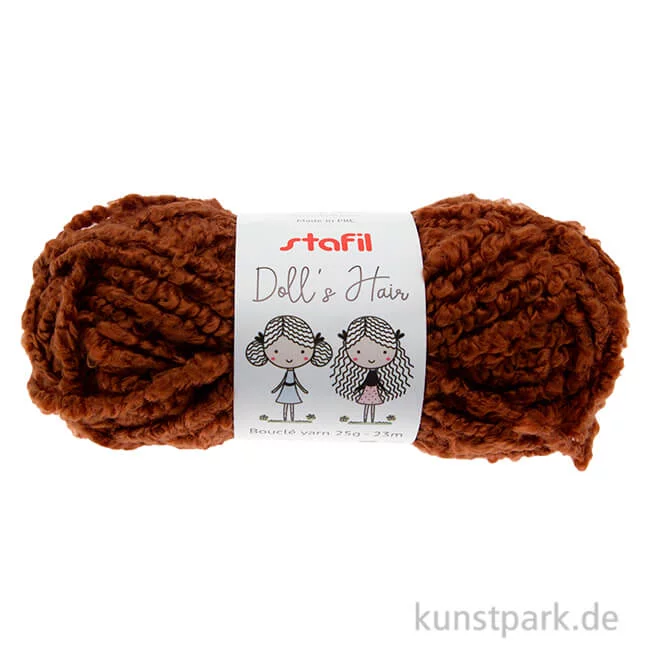 Artikelbild 1 des Artikels “Puppenhaare Garn - Braun, 25g Knäuel “