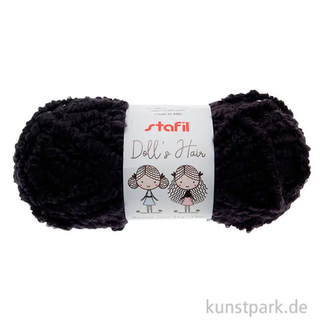 Artikelbild 1 des Artikels “Puppenhaare Garn - Schwarz, 25g Knäuel “