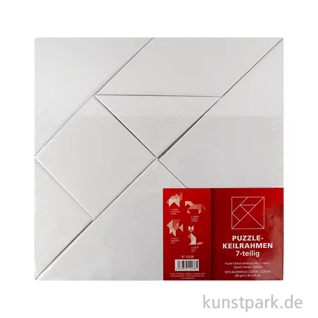 Artikelbild 1 des Artikels “Puzzle Keilrahmen - Leinwand Set, 7-teilig, Tangram, 40 x 40 cm “