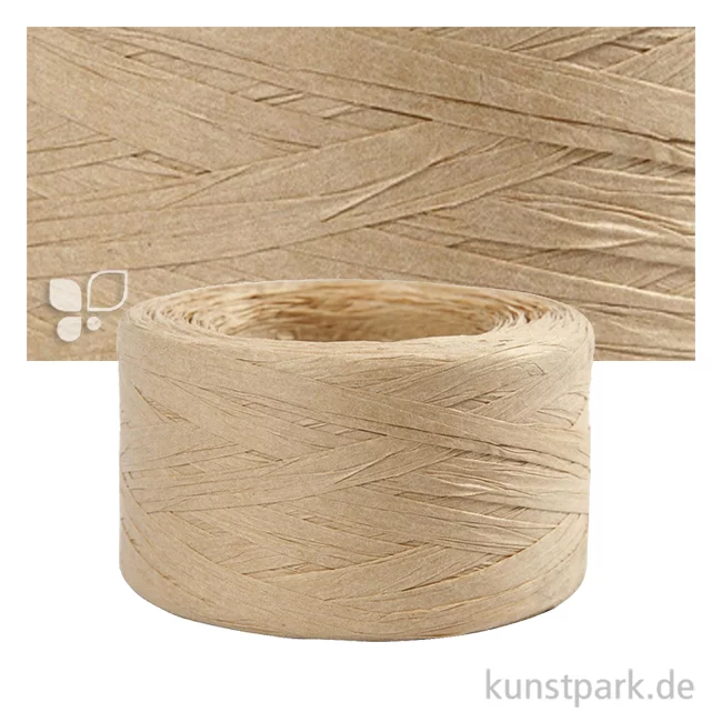Artikelbild 1 des Artikels “Raffiabast aus Papier, 7 mm x 100 m Einzelfarbe | Beige“