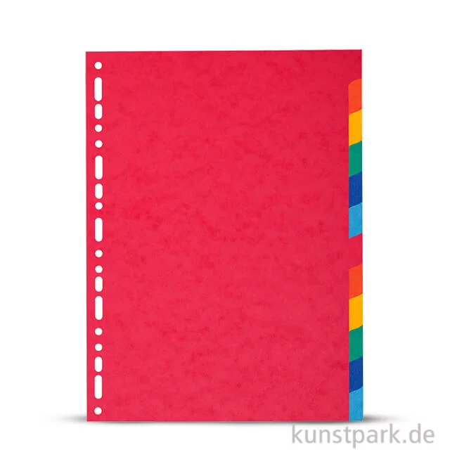 Artikelbild 1 des Artikels “Register aus Karton, DIN A4, 220g, 12 Stück farbig sortiert “