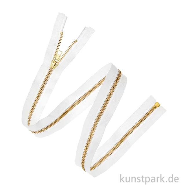 Artikelbild 1 des Artikels “Reißverschluss, Metall, Gold, Offwhite, 5 mm, 50 cm “