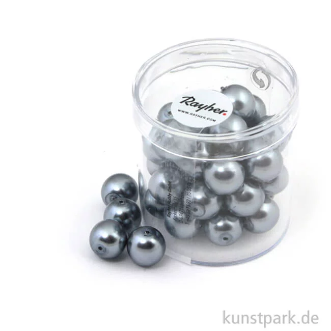 Artikelbild 1 des Artikels “Renaissance Glaswachsperlen - 10 mm - 35 Stück Dose | Anthrazit“