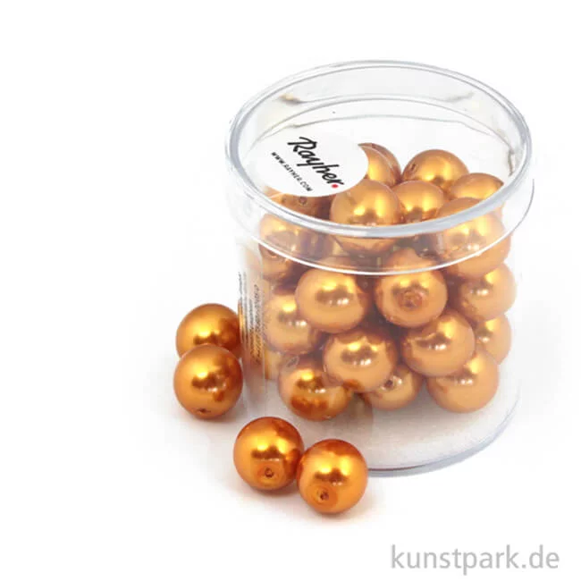 Artikelbild 1 des Artikels “Renaissance Glaswachsperlen - 10 mm - 35 Stück Dose | Goldgelb“